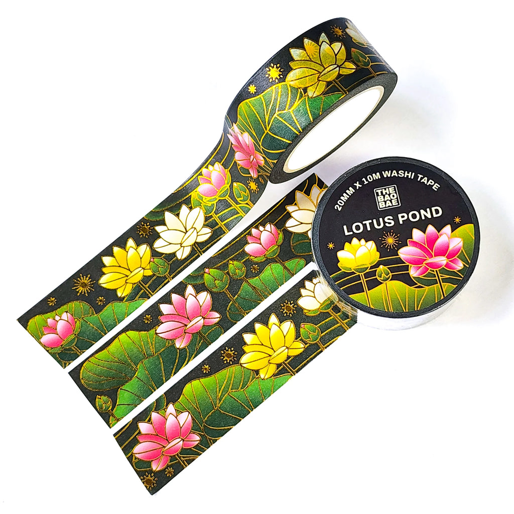 Lotus Pond Gold Foil Washi Tape