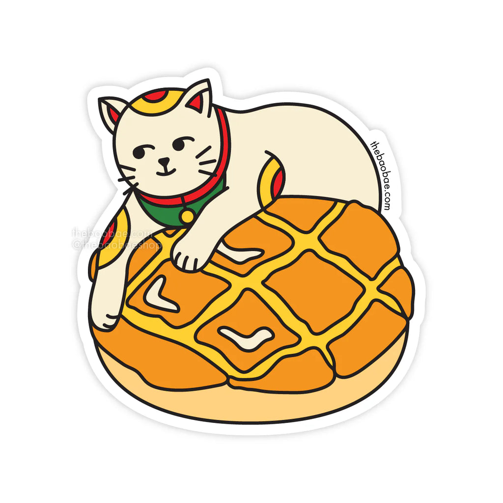 Pineapple Bao Lucky Cat Sticker