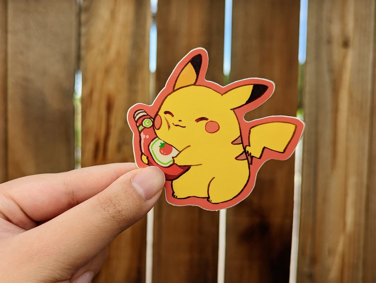 Pikachu & Ketchup Vinyl Sticker