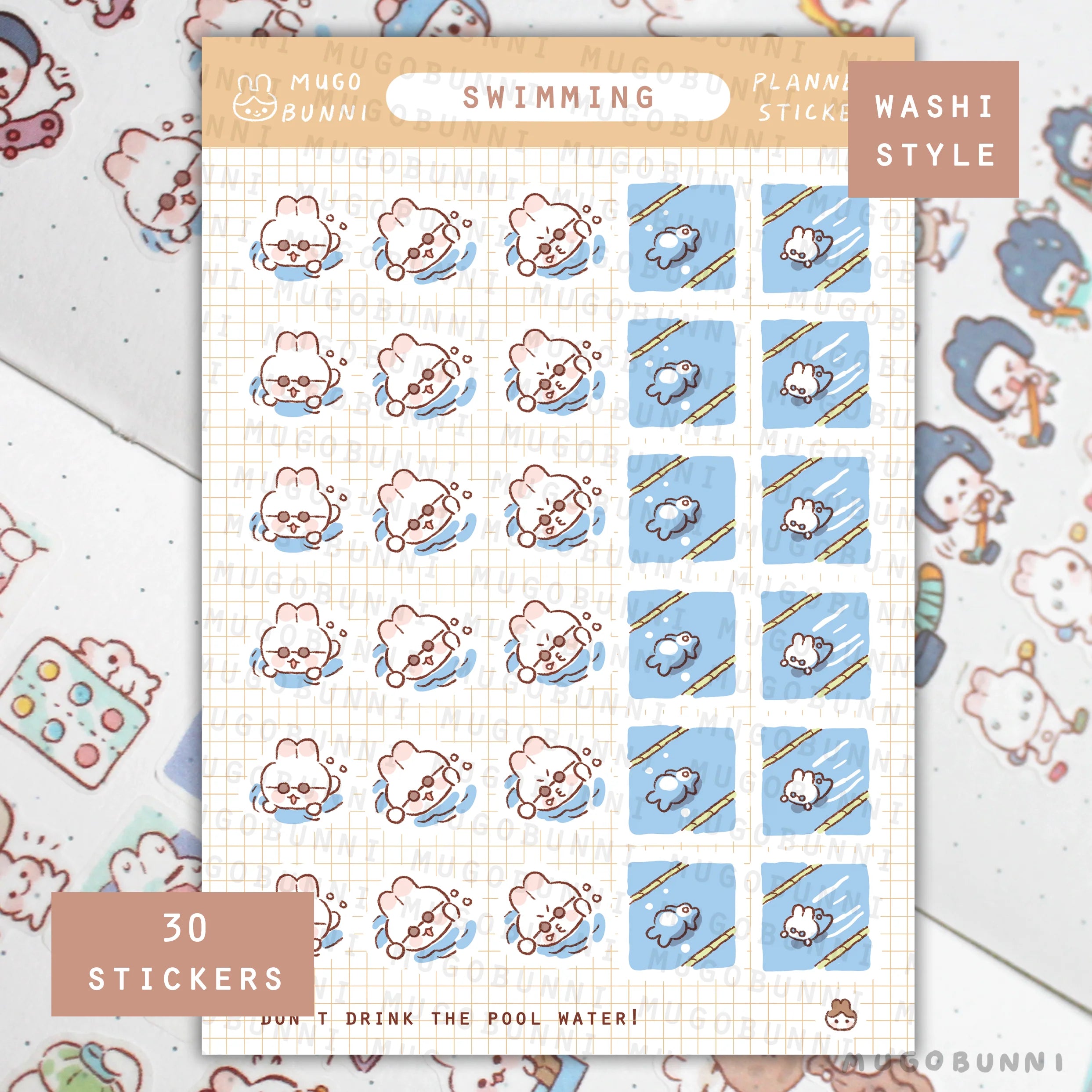 Swimming Planner Sticker Sheet