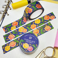 Porcelain Peony Gold Foil Washi Tape