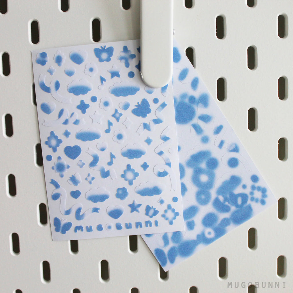 Mini Polco Deco Sticker Sheet: Cloudy Pattern
