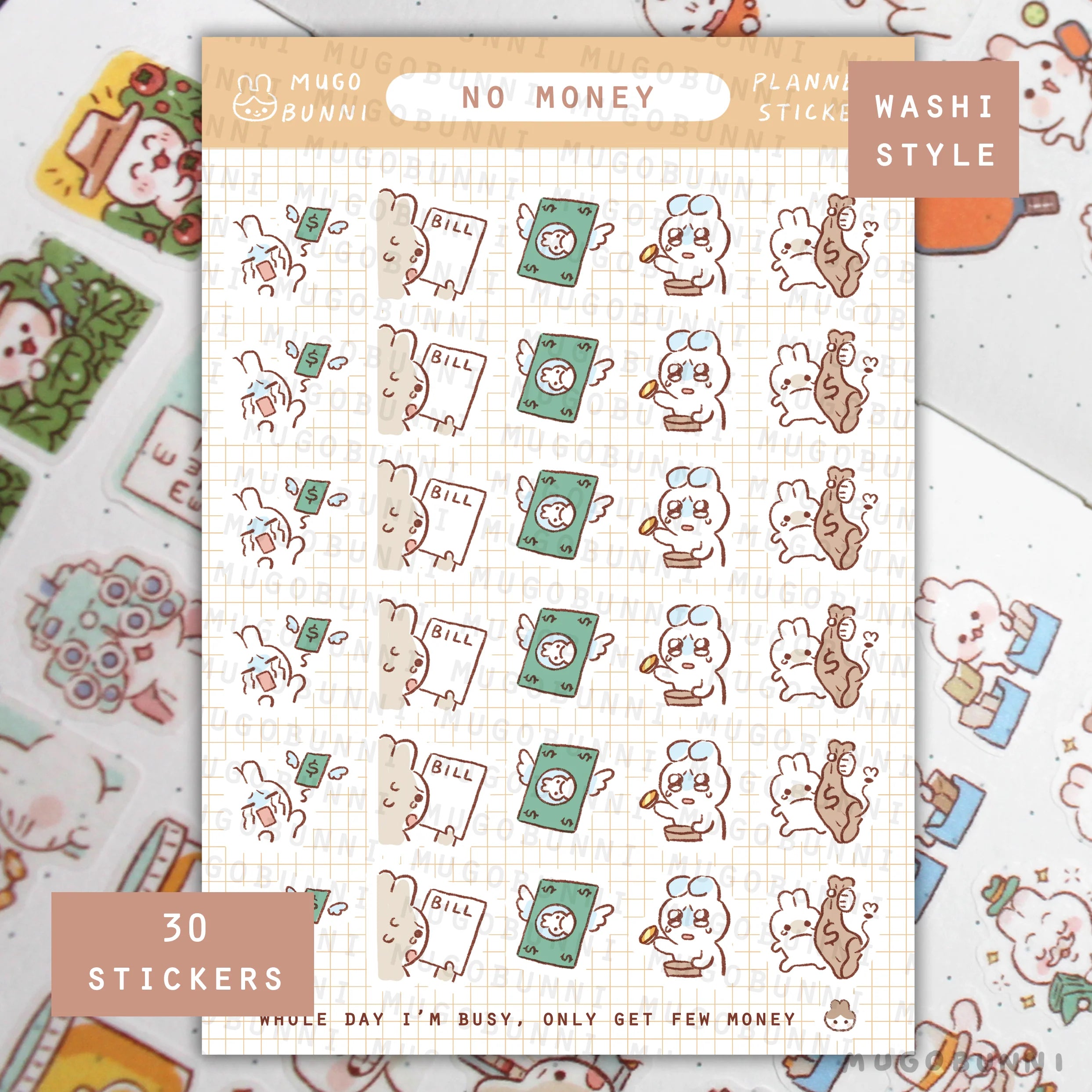No Money Planner Sticker Sheet