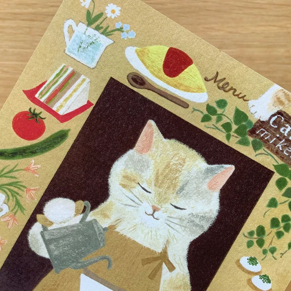 4legs Postcard - Cafe Tortoiseshell Cat