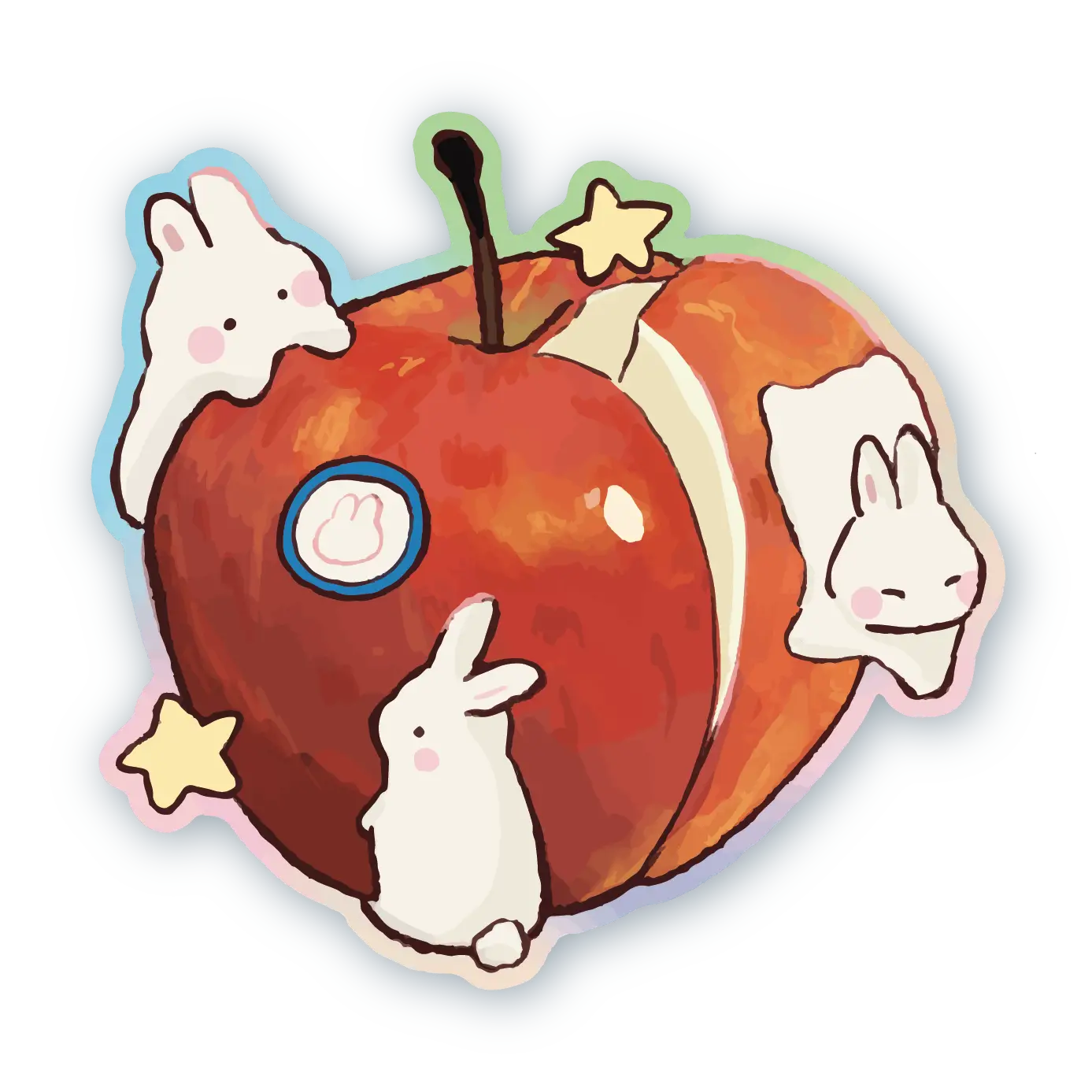 Apple Bunnies Sticker