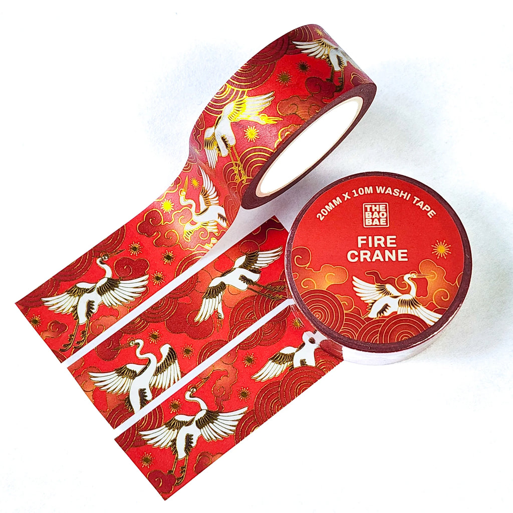Fire Crane Gold Foil Washi Tape