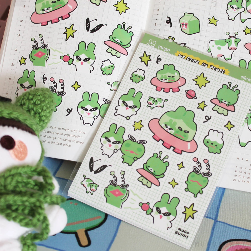 We Come In Peace Sticker Sheet