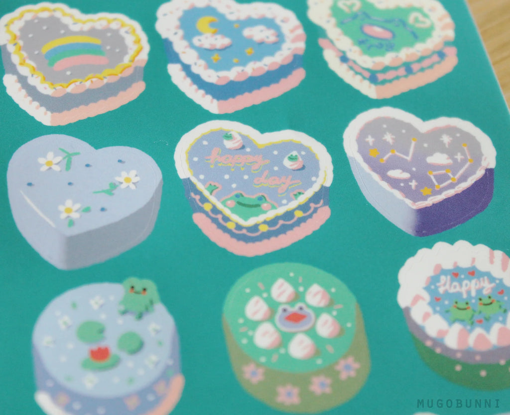 Vintage Blue Cake Sticker Sheet