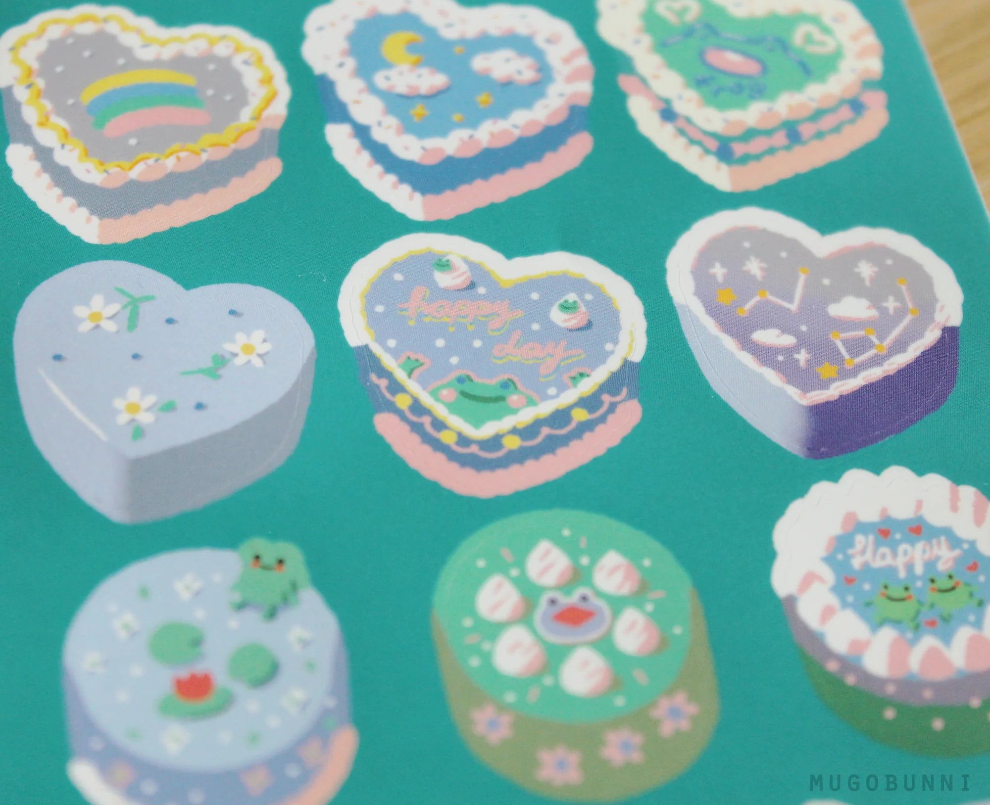 Vintage Blue Cake Sticker Sheet