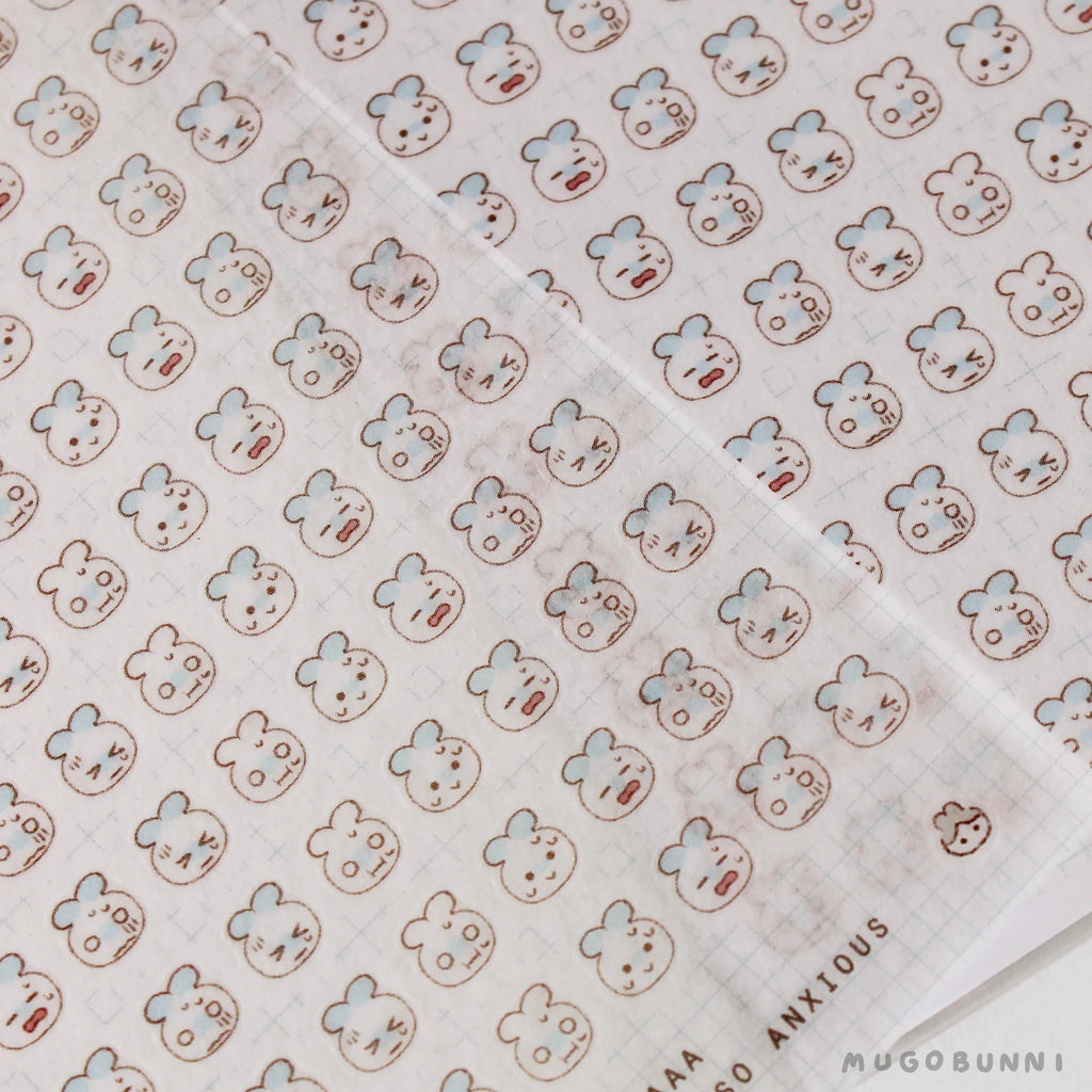 Bunmoji: Anxious Sticker Sheet