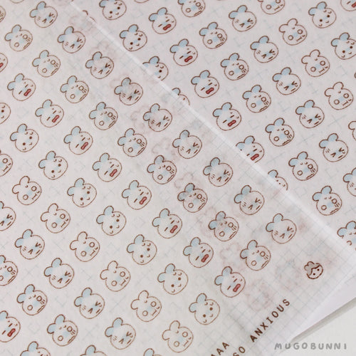 Bunmoji: Anxious Sticker Sheet