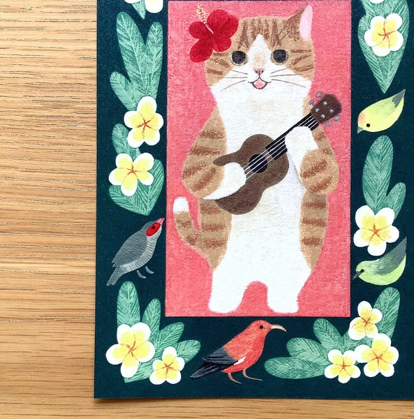 4legs Postcard - Brown & White Hawaii