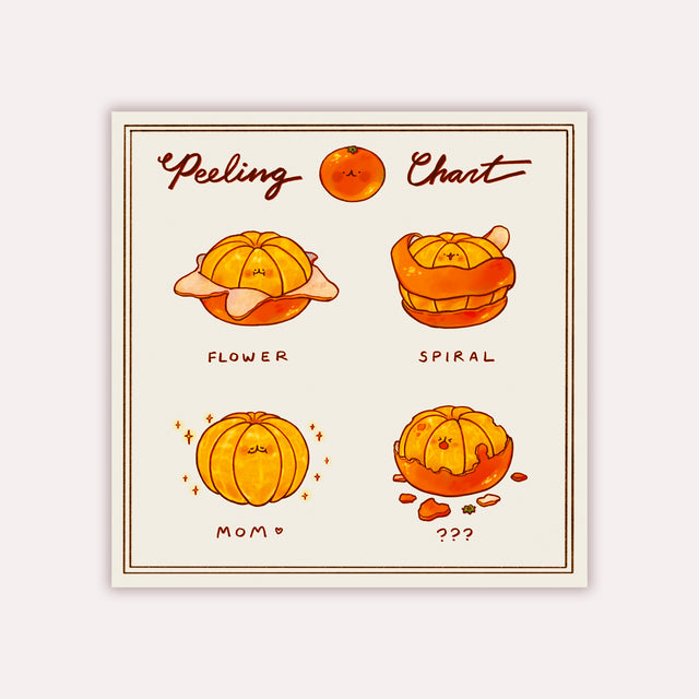 Tangerine Peeling Chart Print
