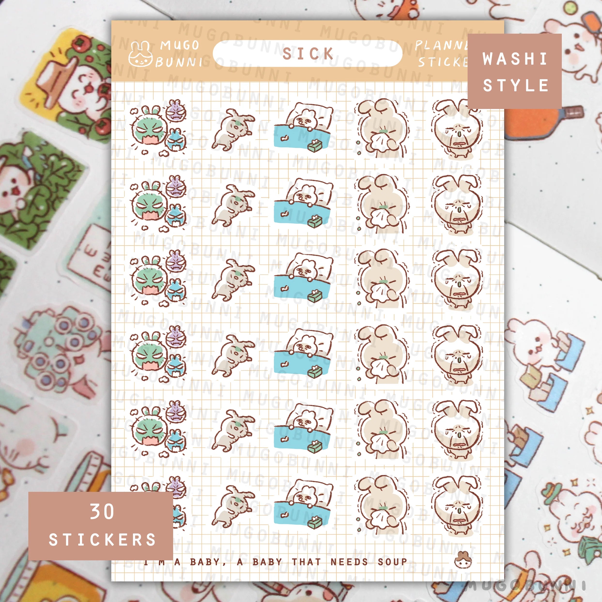 Sick Planner Sticker Sheet
