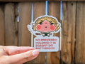 Zelda Holds It In Vinyl Sticker