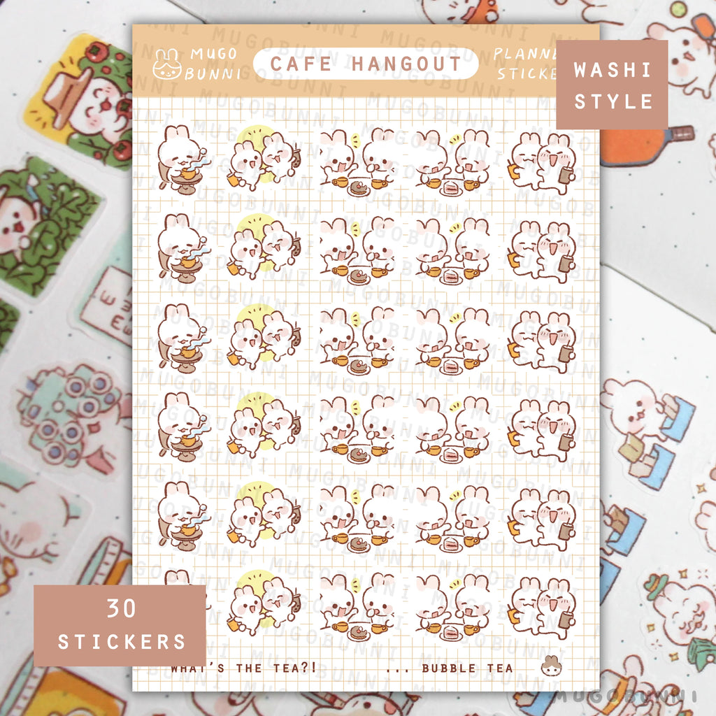 Cafe Hangout Planner Sticker Sheet