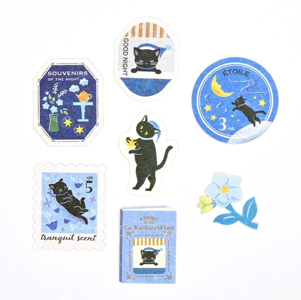 RESSA Flake Seal Stickers - Cat & A Long Night