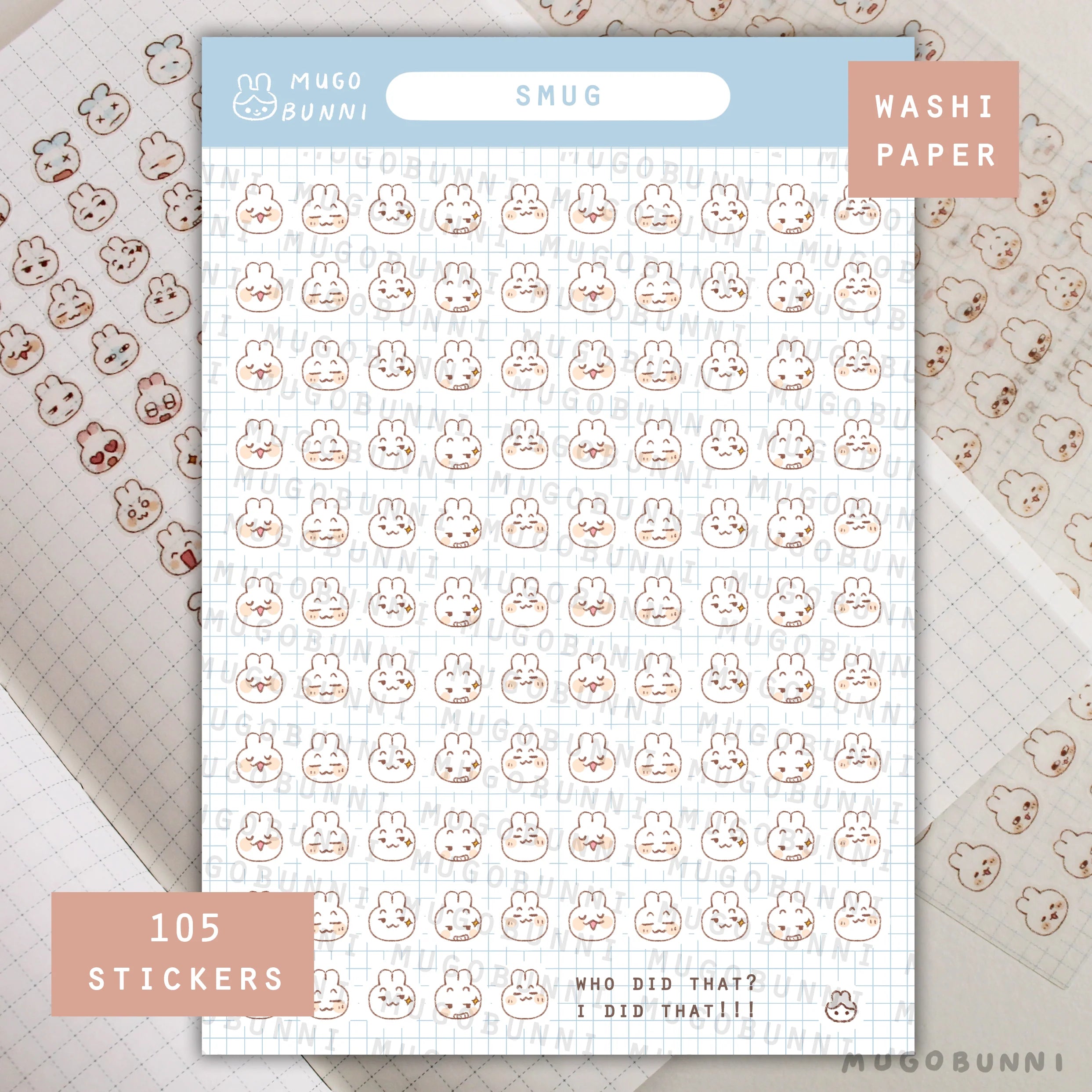 Bunmoji: Smug Sticker Sheet