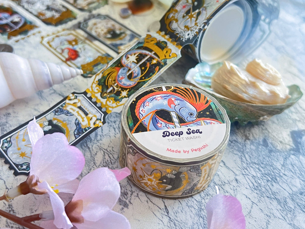 Gold Foil Deep Sea Ticket Washi Tape