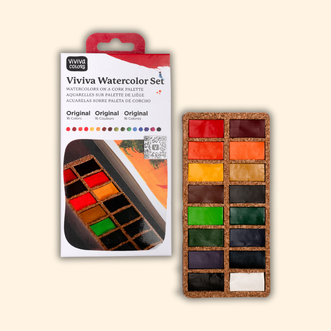 Cork Pans Set - 16 original watercolors