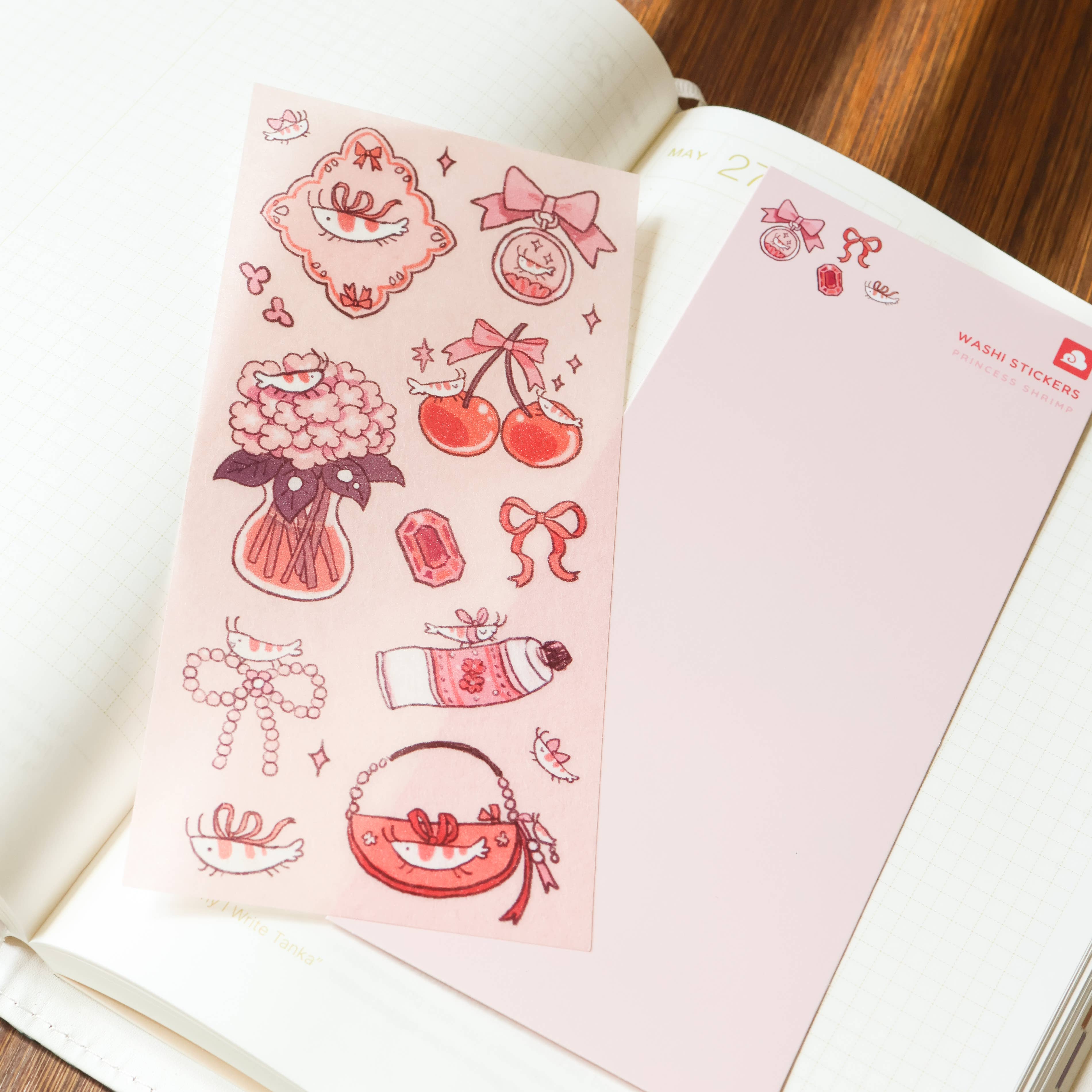 Sticker Sheet (Washi) - Princess Shrimp