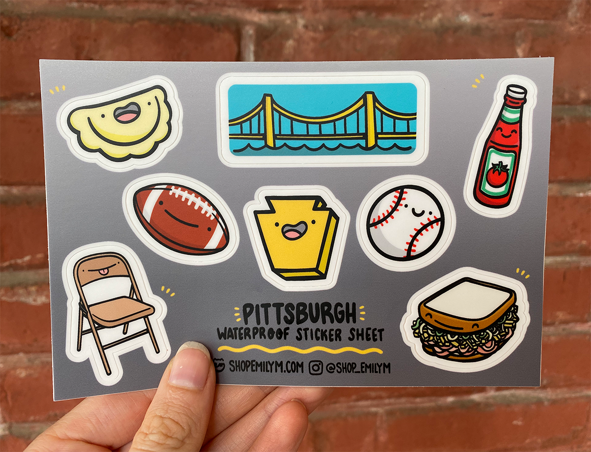 Pittsburgh Waterproof Vinyl Sticker Sheet