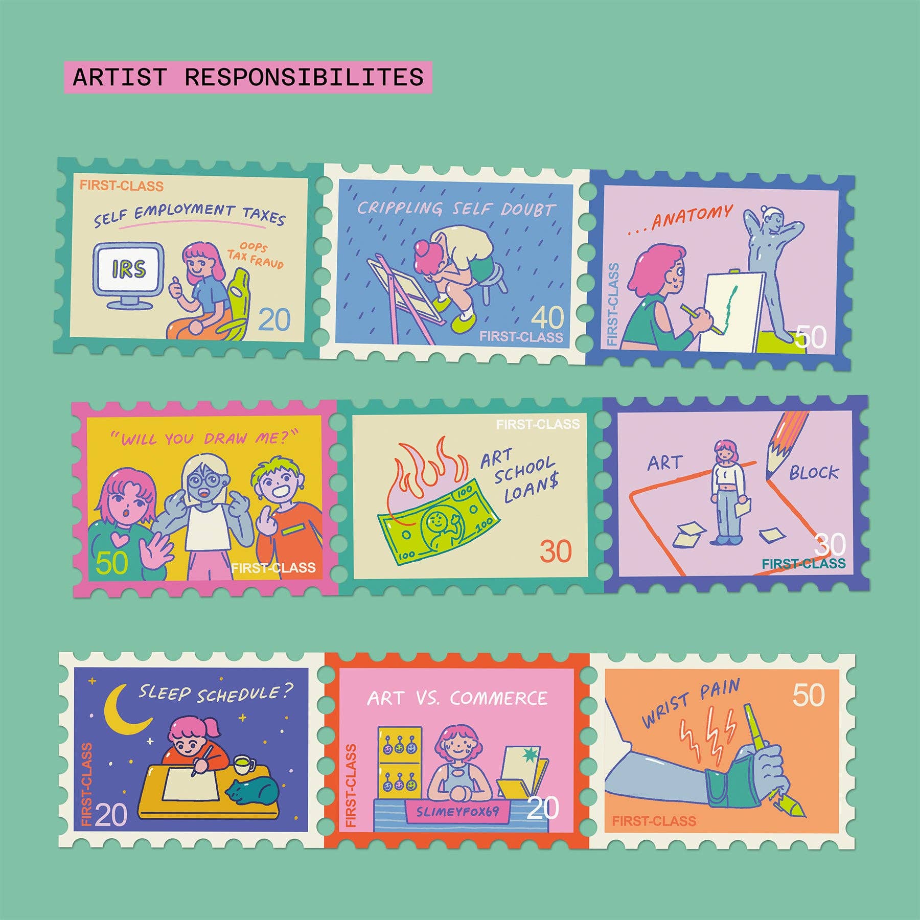 Responsibilities Stamp Washi Tape