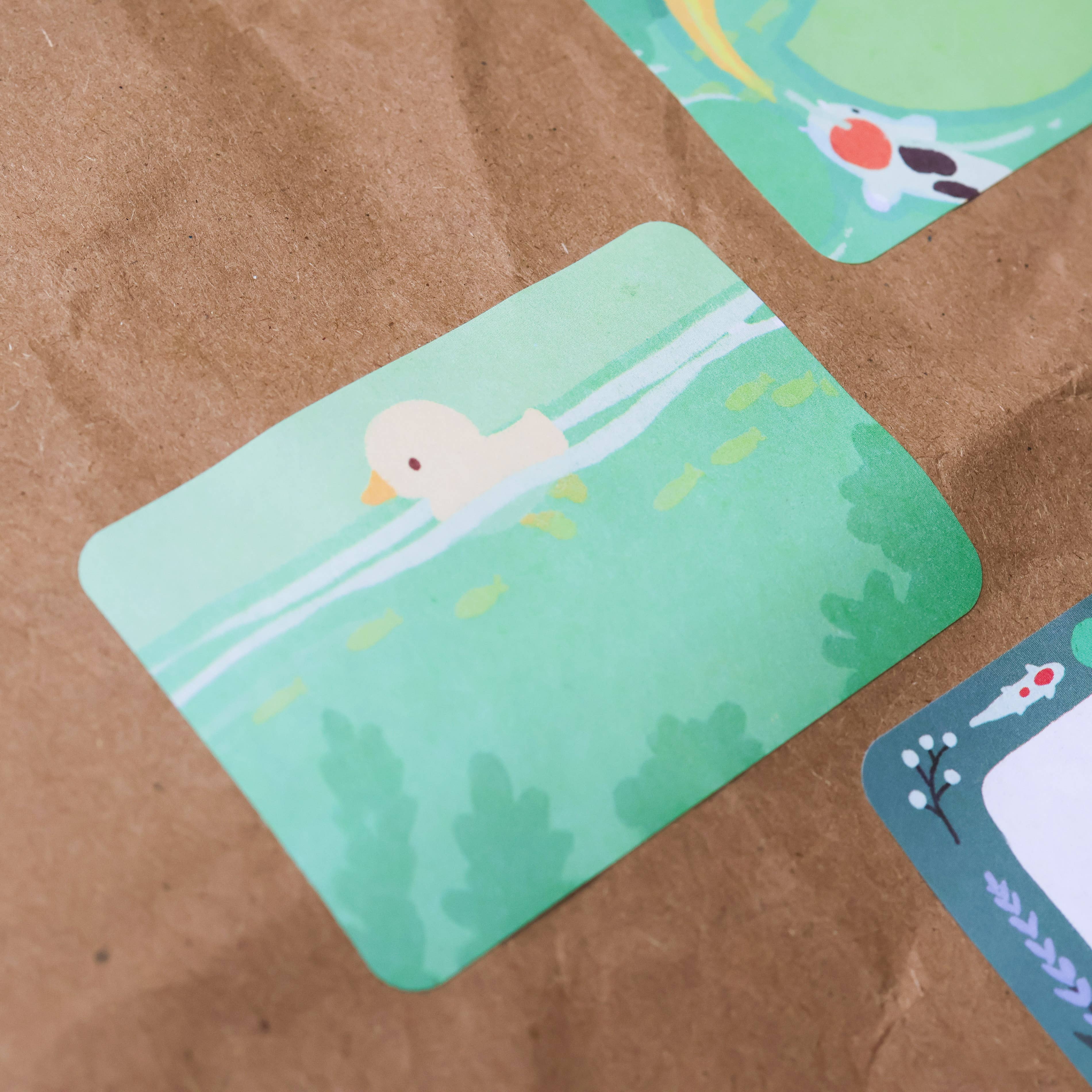 Paper Roll Labels - Ducks in Koi Pond