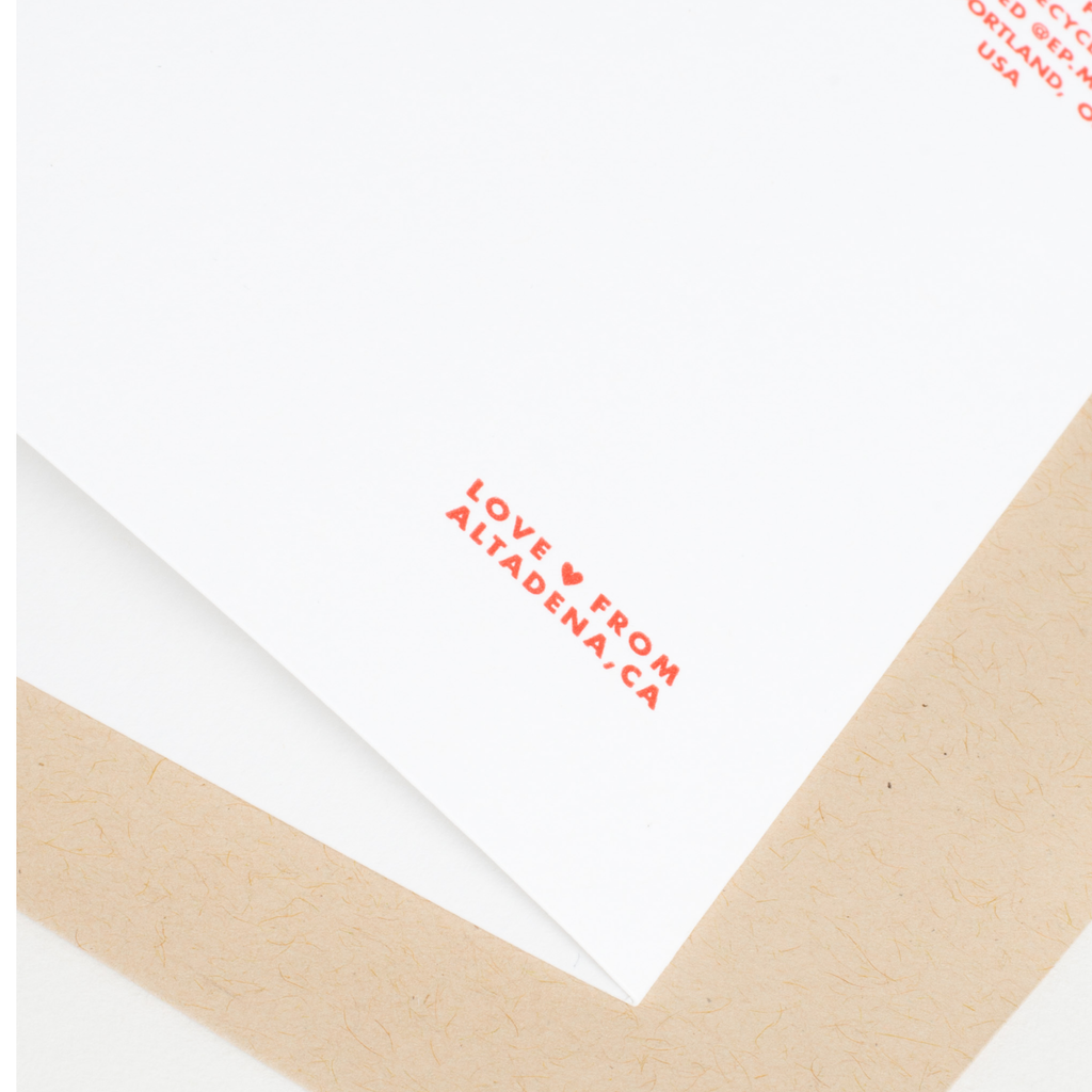 Sending You Love Cat Letterpress Greeting Card by Fugu Fugu
