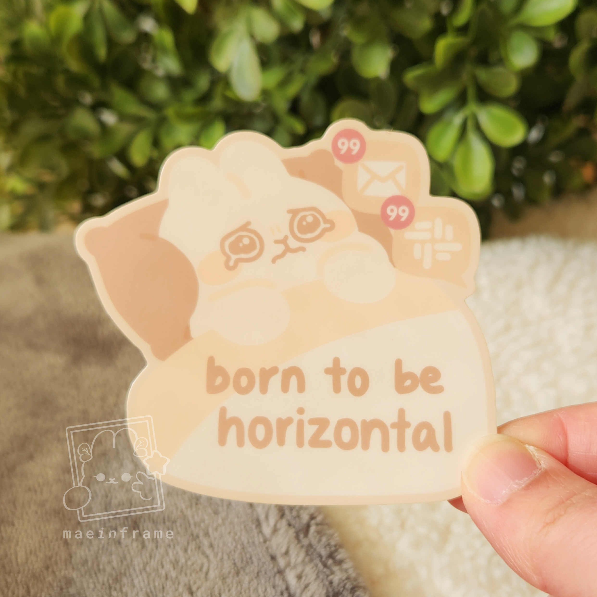 Born to be horizontal | diecut sticker