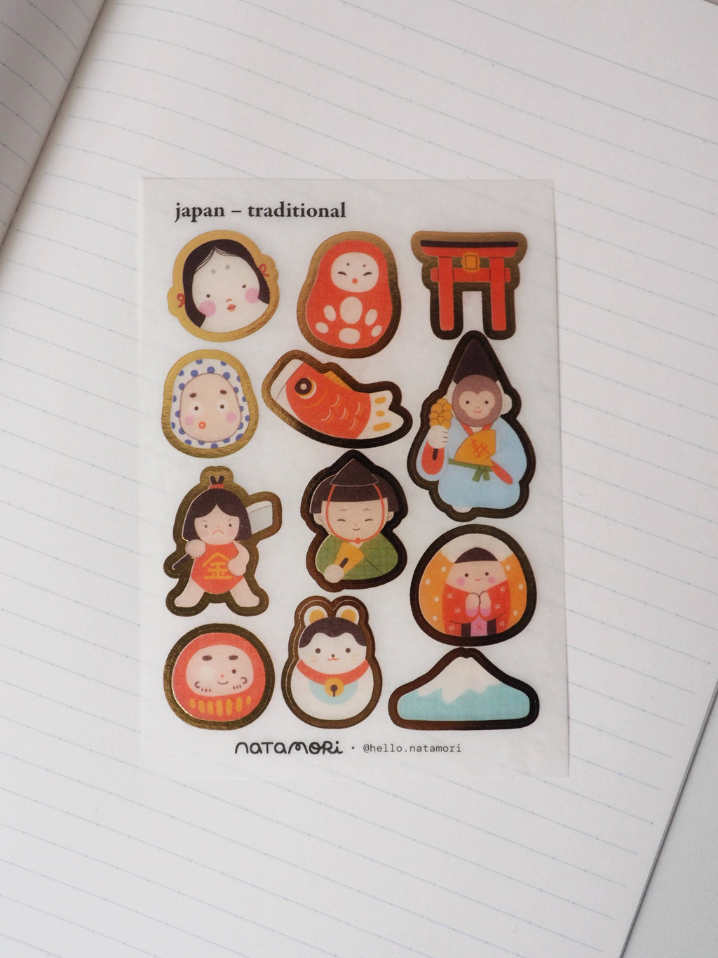 Japan – traditional • washi foil sticker sheet