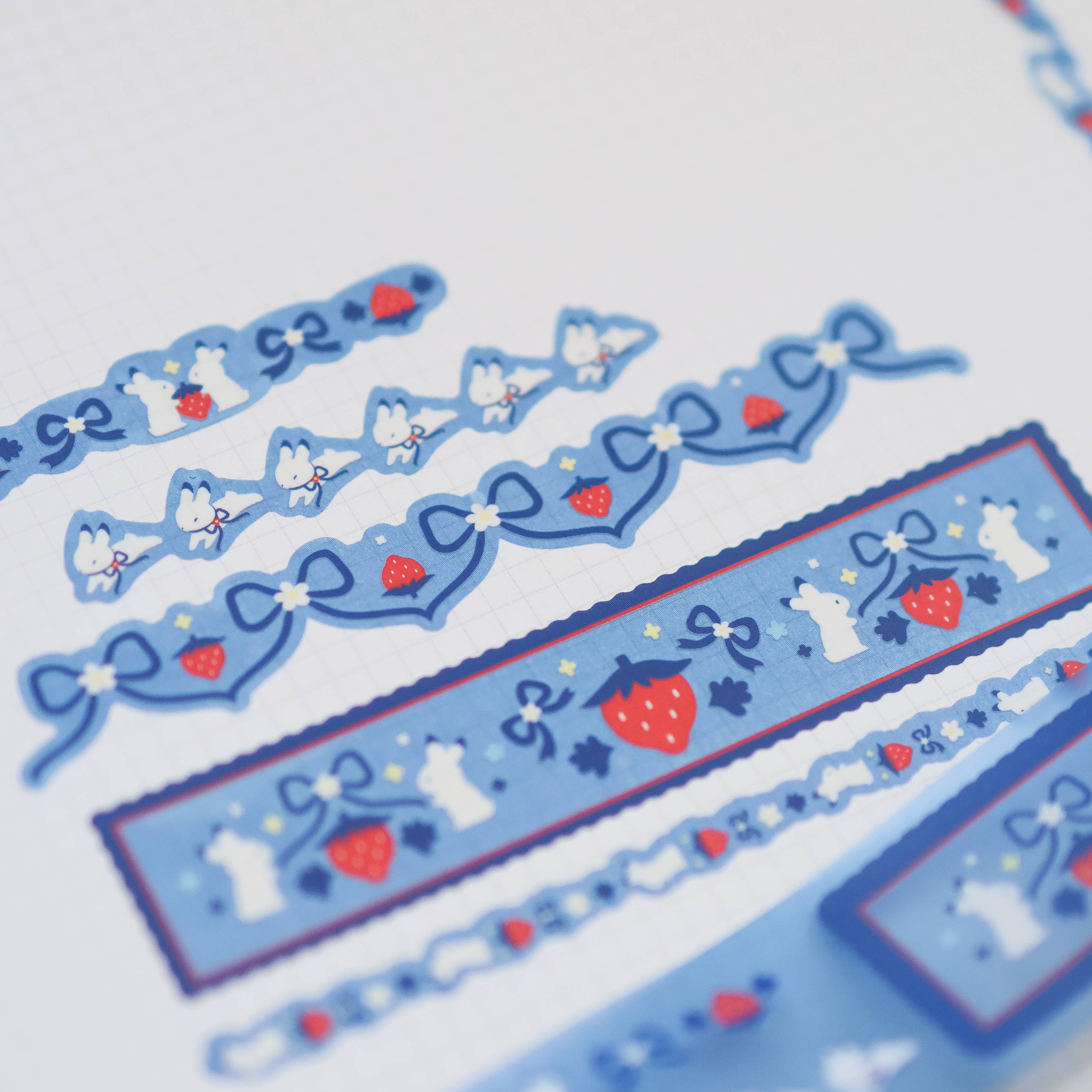 Kiss Cut PET Tape - Strawberry Bunnies