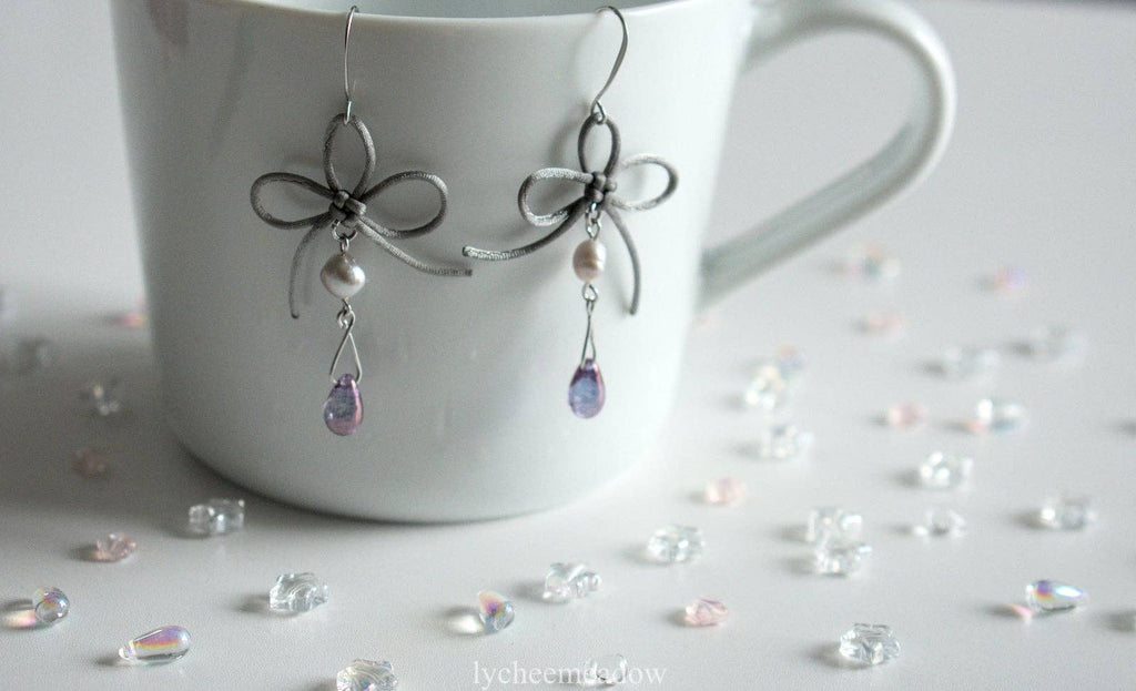 Clover Earrings Harbor Grey / Purple Drop