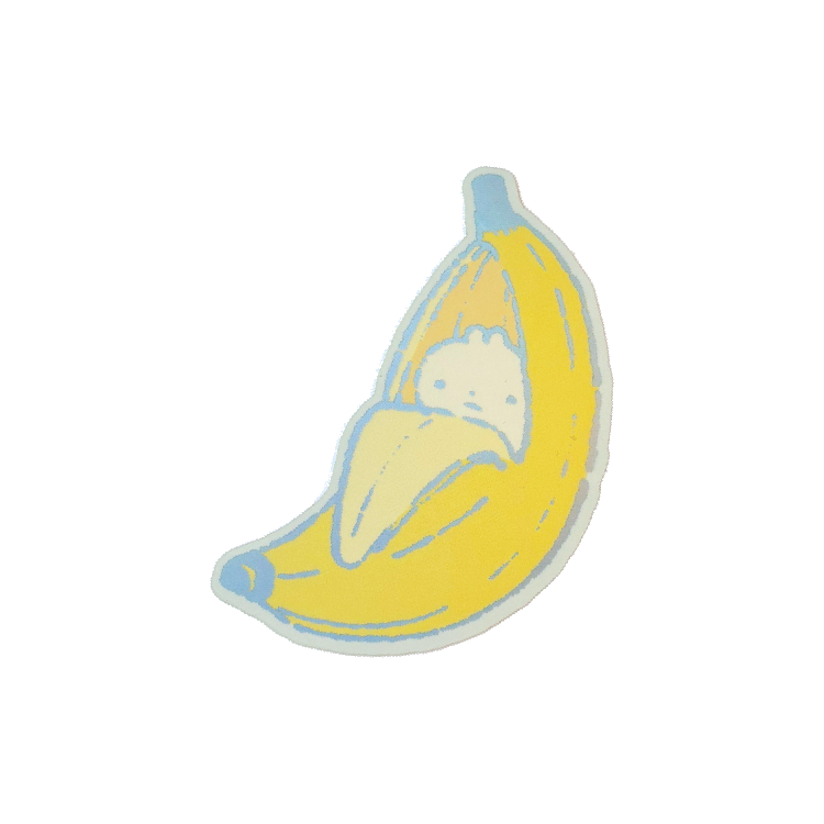 Banana Bun Holographic Vinyl Sticker
