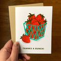 Basket Of Strawberries Thank You Greeting Card