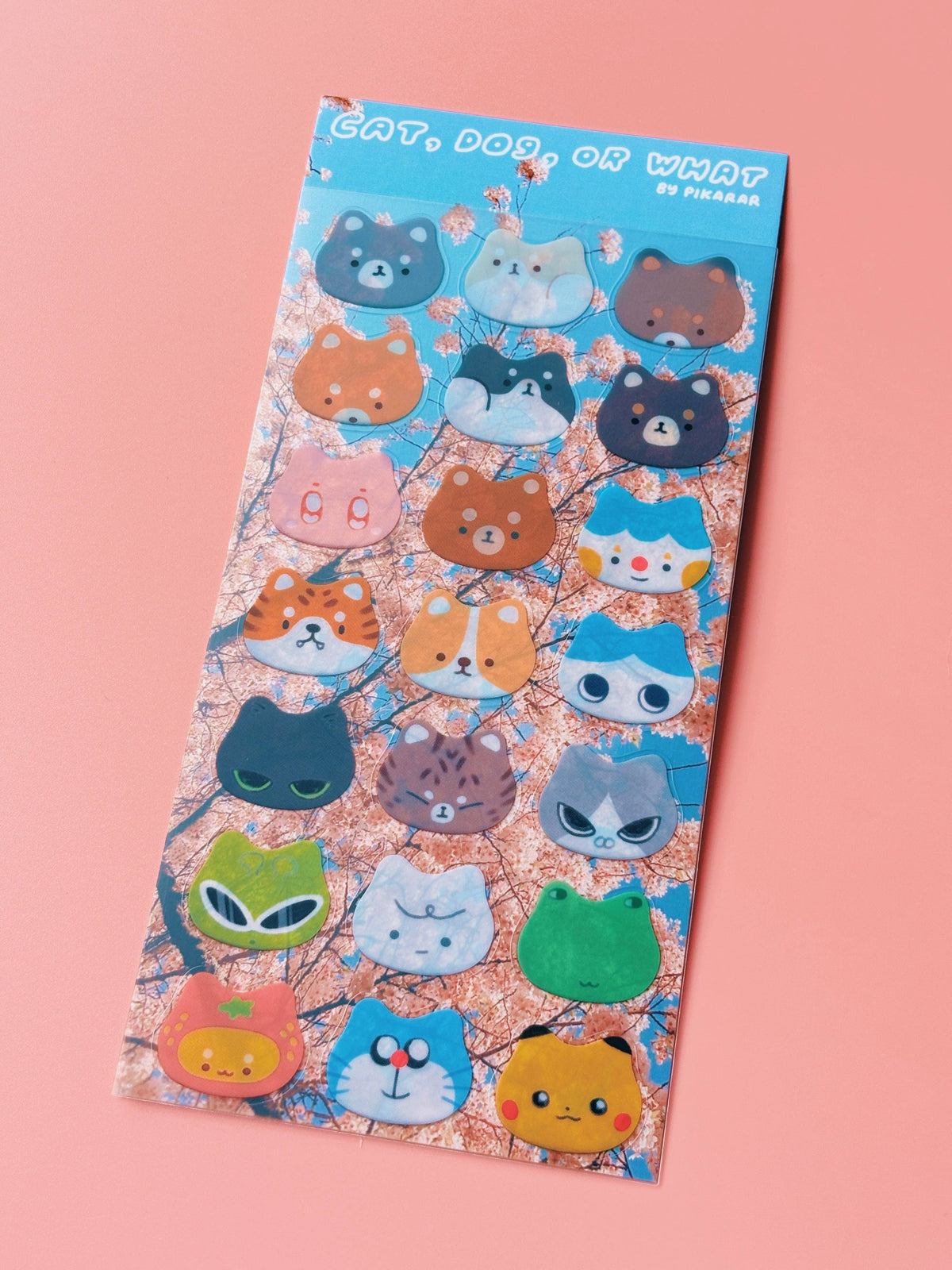 Pikarar Cat Dog or What Sticker Sheet