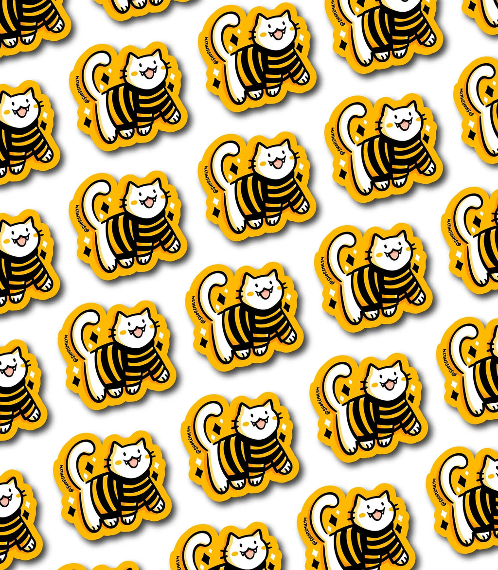 Pittsburgh Yinzer Kitty Vinyl Sticker 