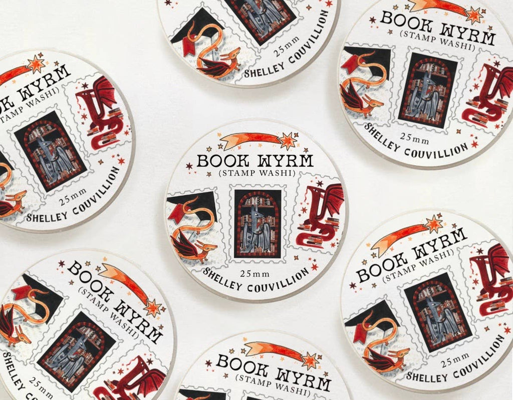 Book Wyrm Stamp Washi Tape