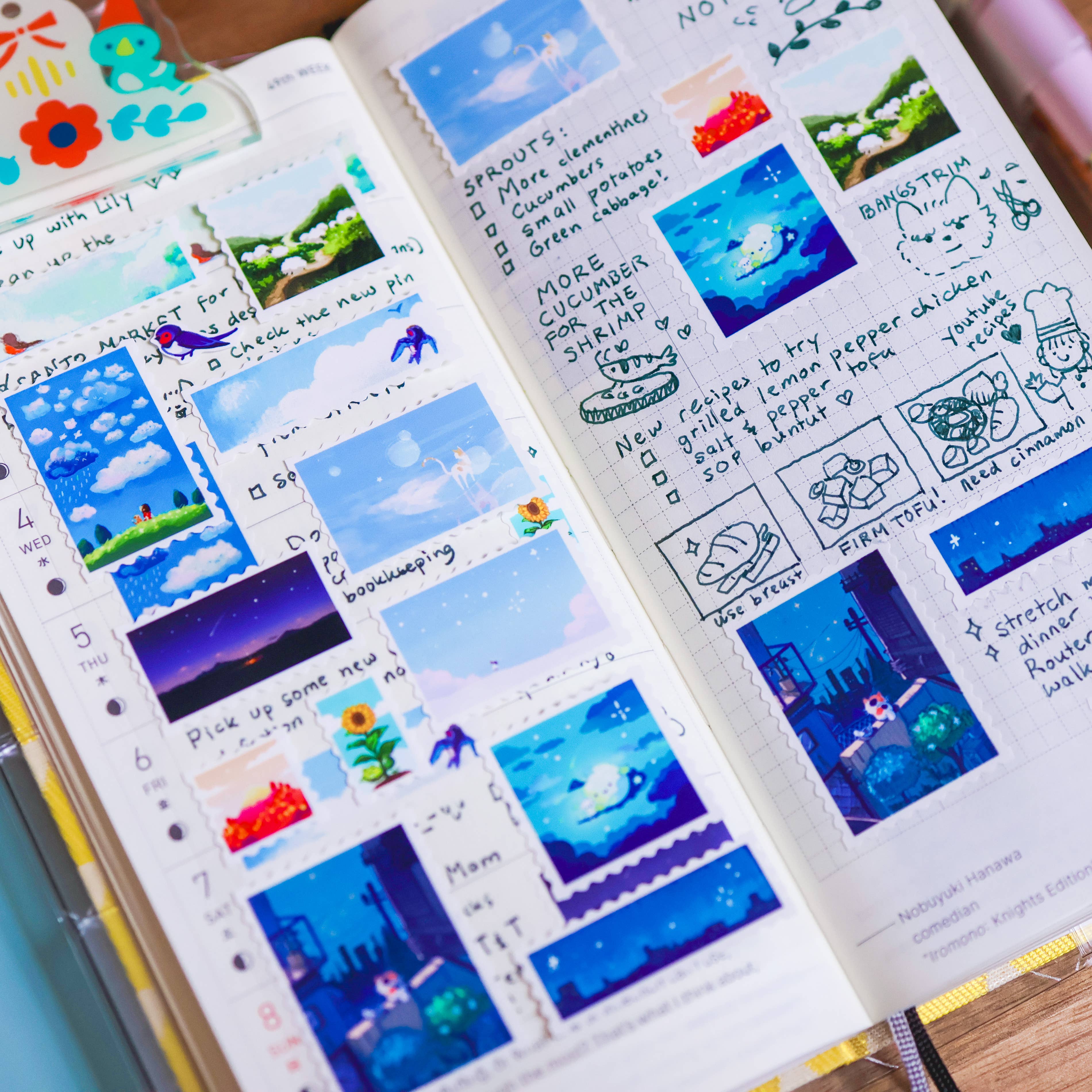 Sky Scenery Stamps Sticker Sheet