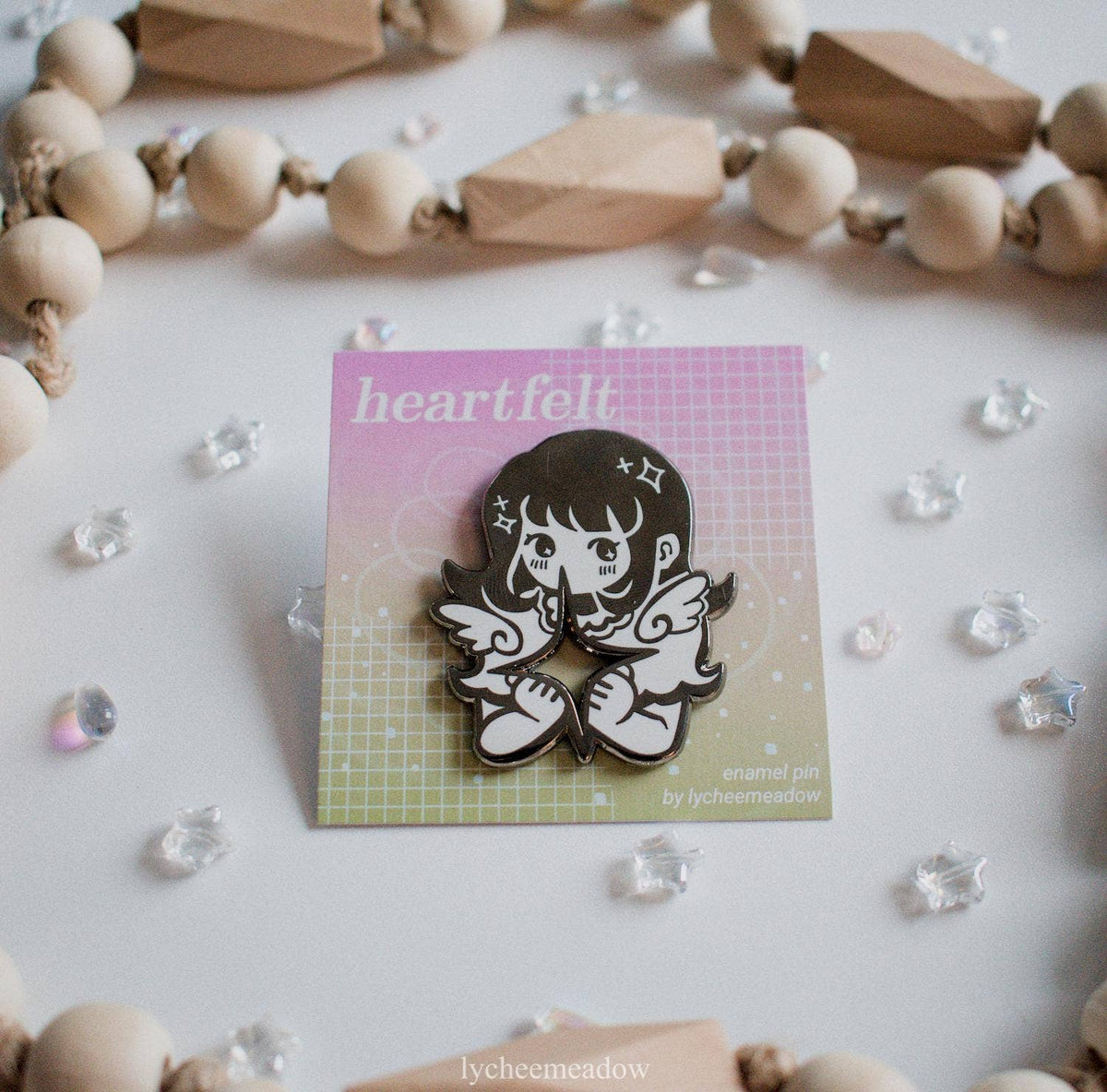 Heartfelt Original Character Enamel Pin | Double Clasp