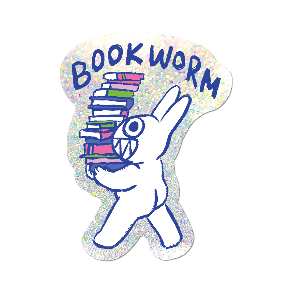 Bookworm Die-Cut Sticker