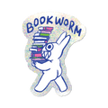 Bookworm Die-Cut Sticker
