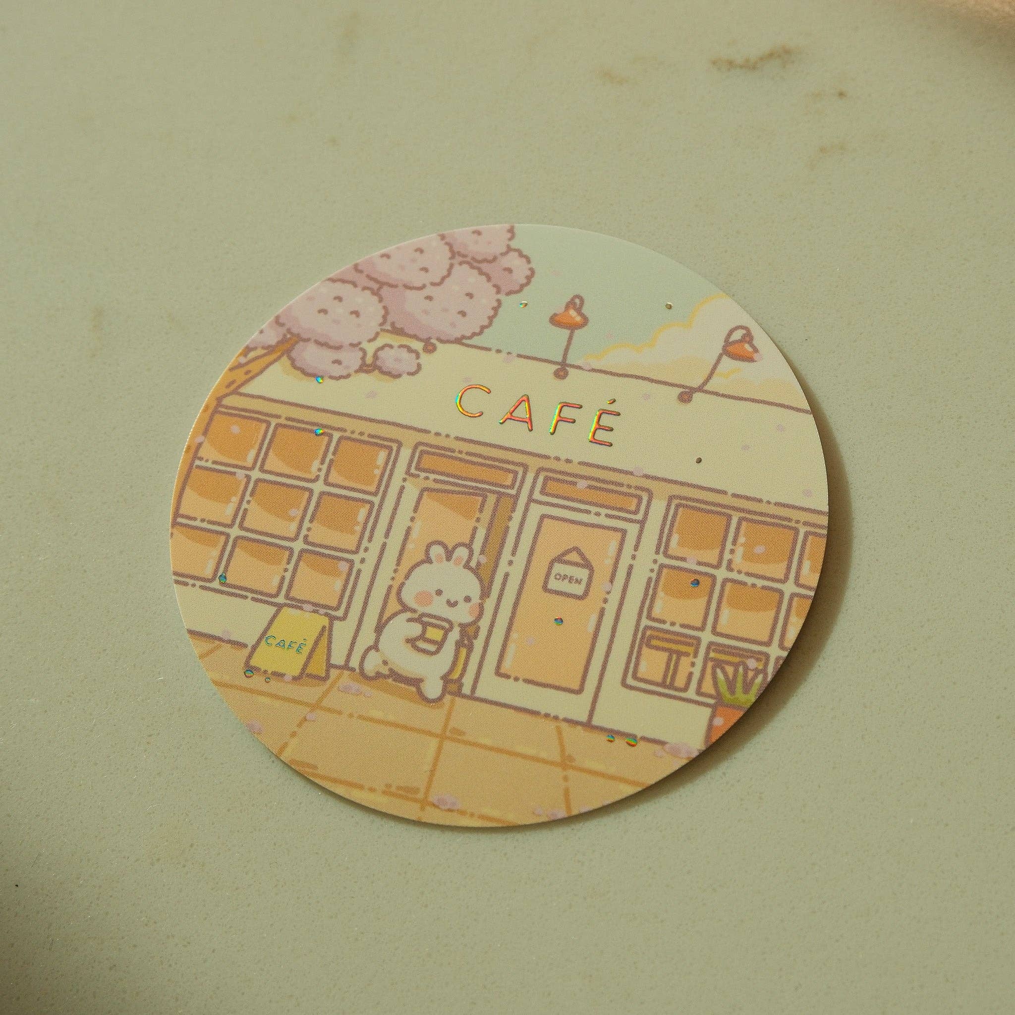 Morning Cafe - California Series Die Cut Sticker
