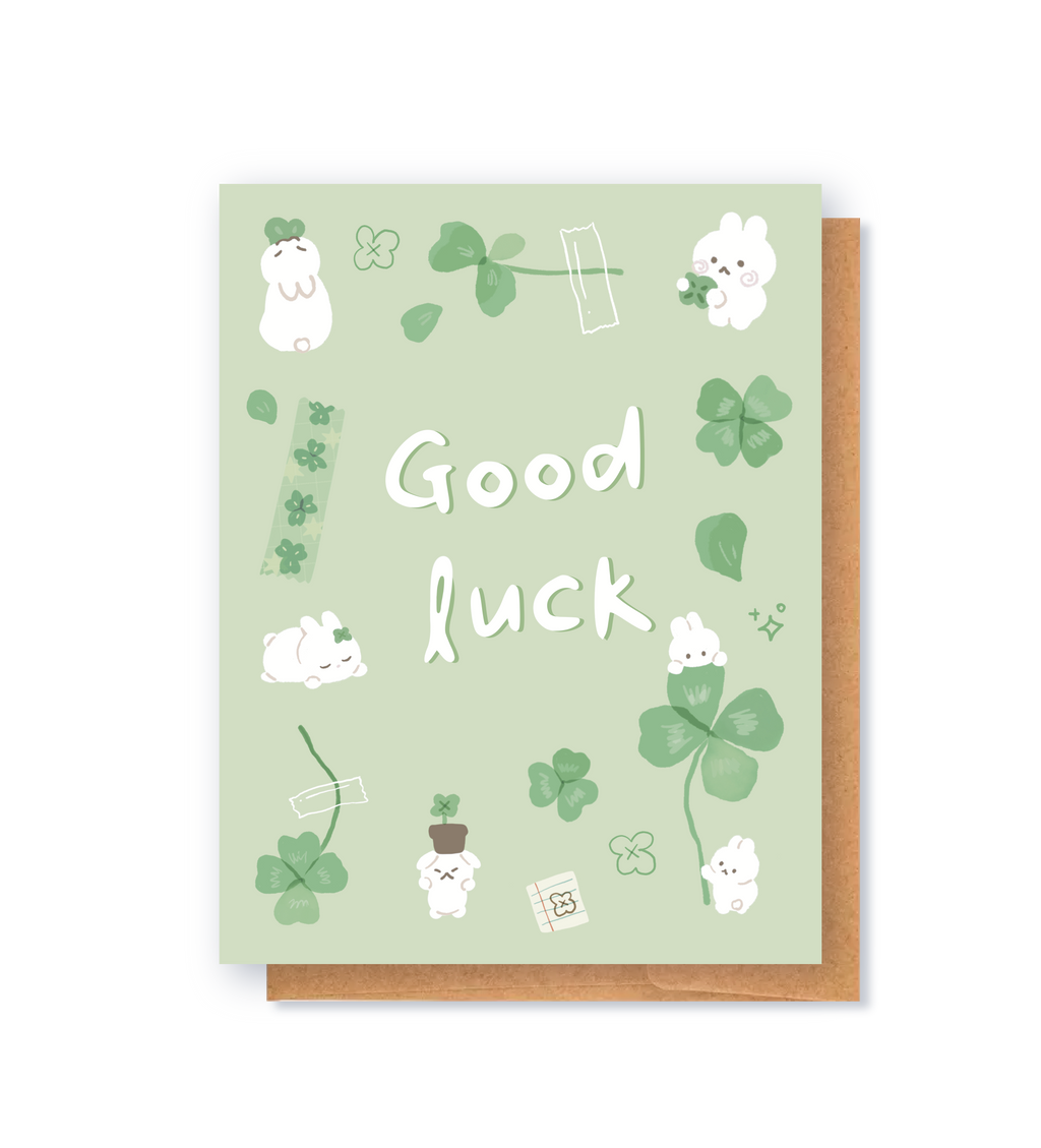 Good Luck Clover Greeting Card