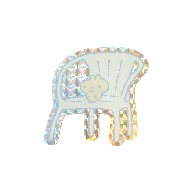 Bun on a Chair Holographic Vinyl Sticker