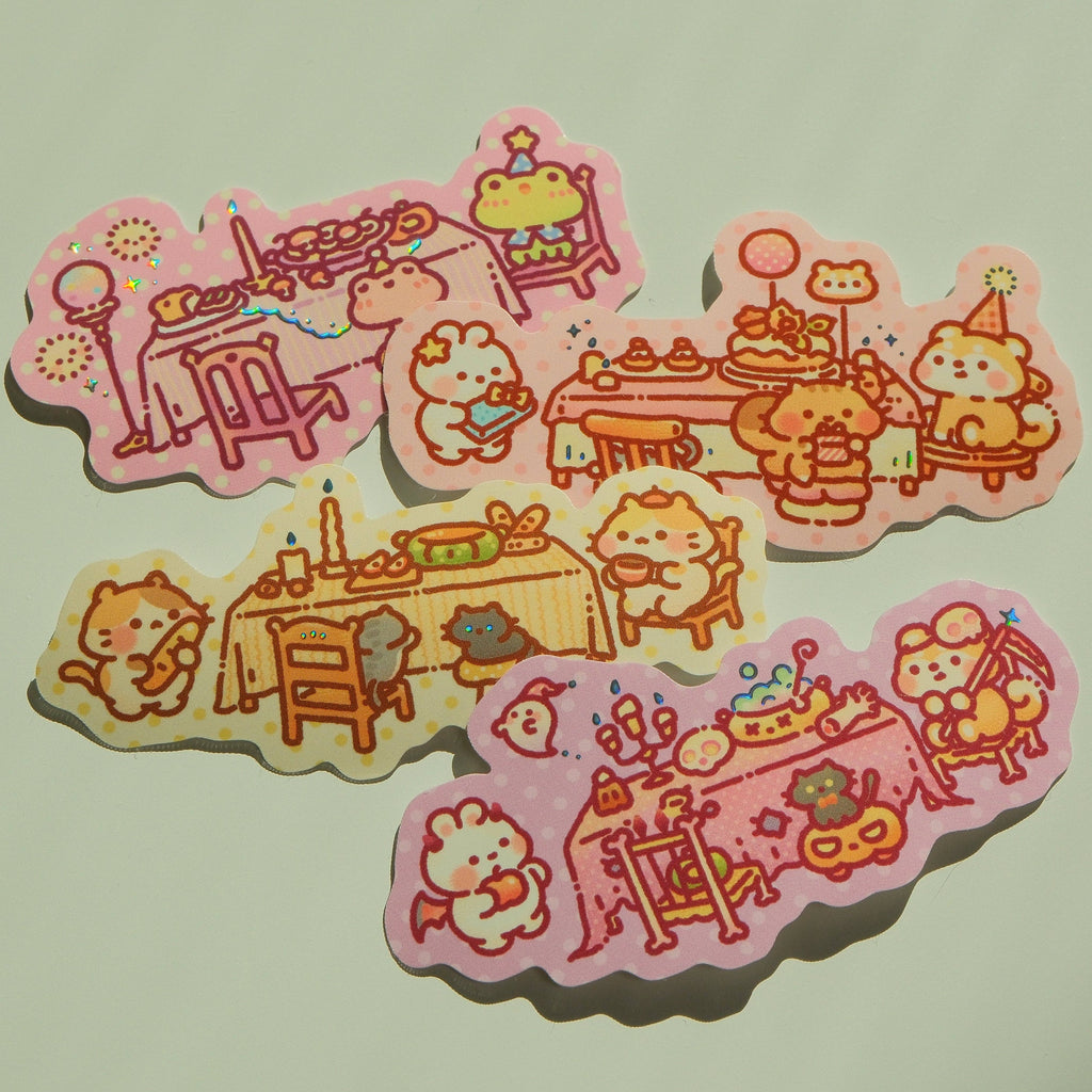 Halloween Party - Bunnie Island Dinner Table Series Foil Sticker