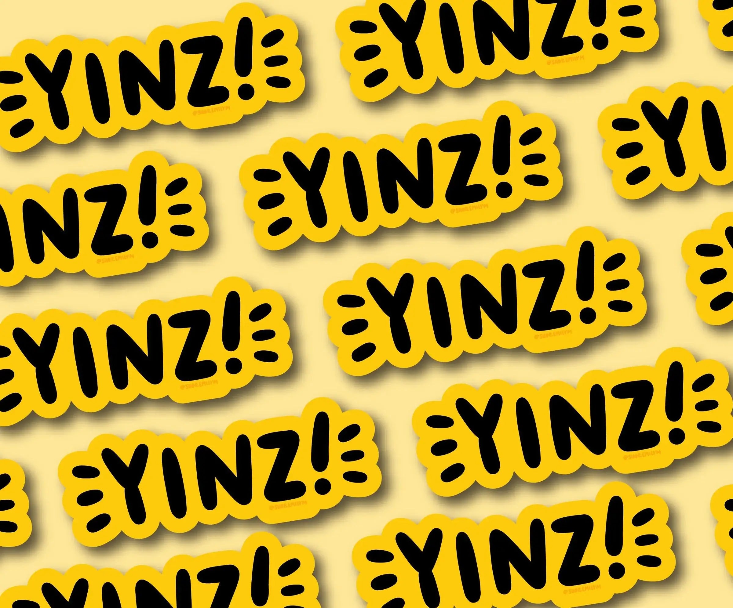 Yinz Vinyl Sticker (Yellow)