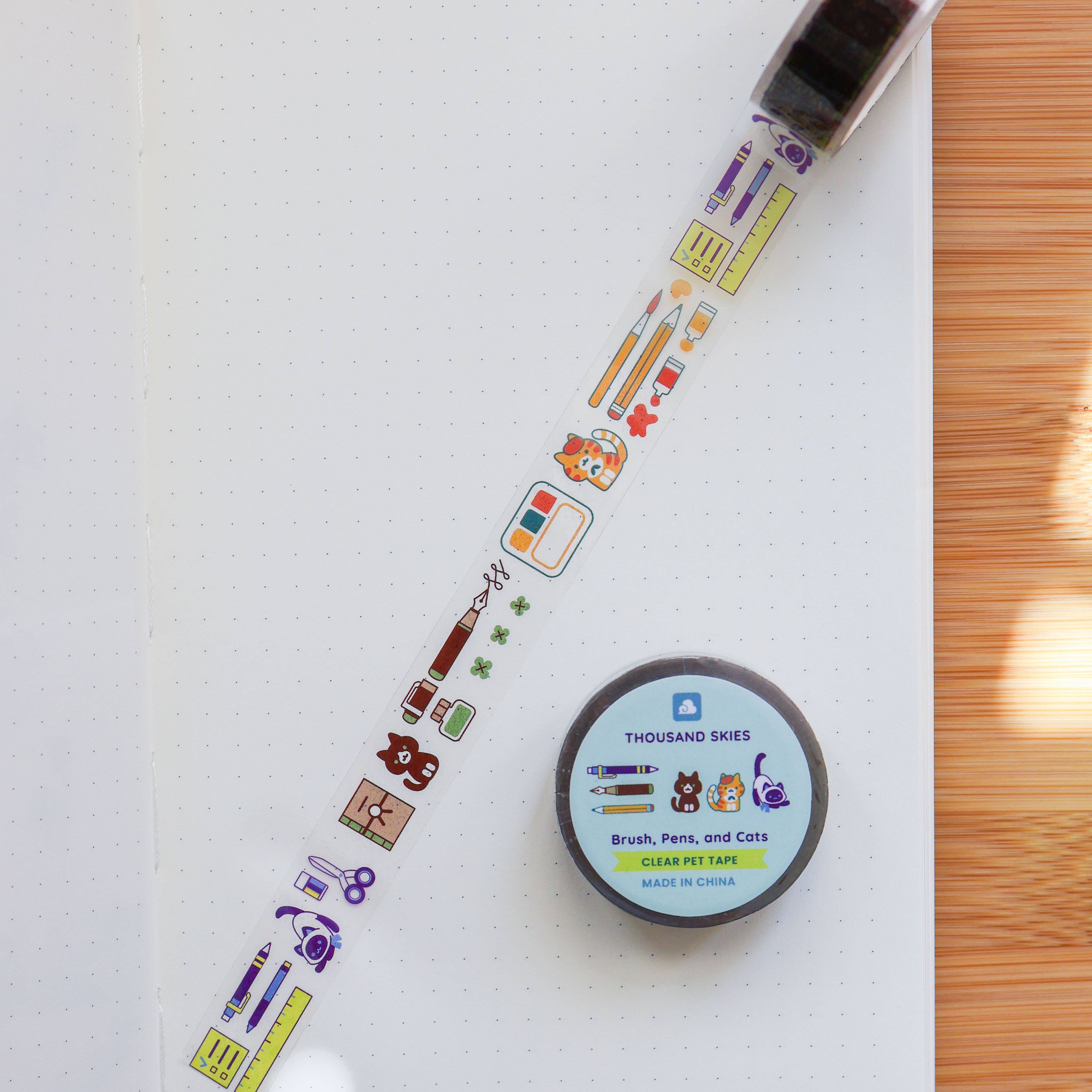 PET Tape - Brush, Pens, and Cats