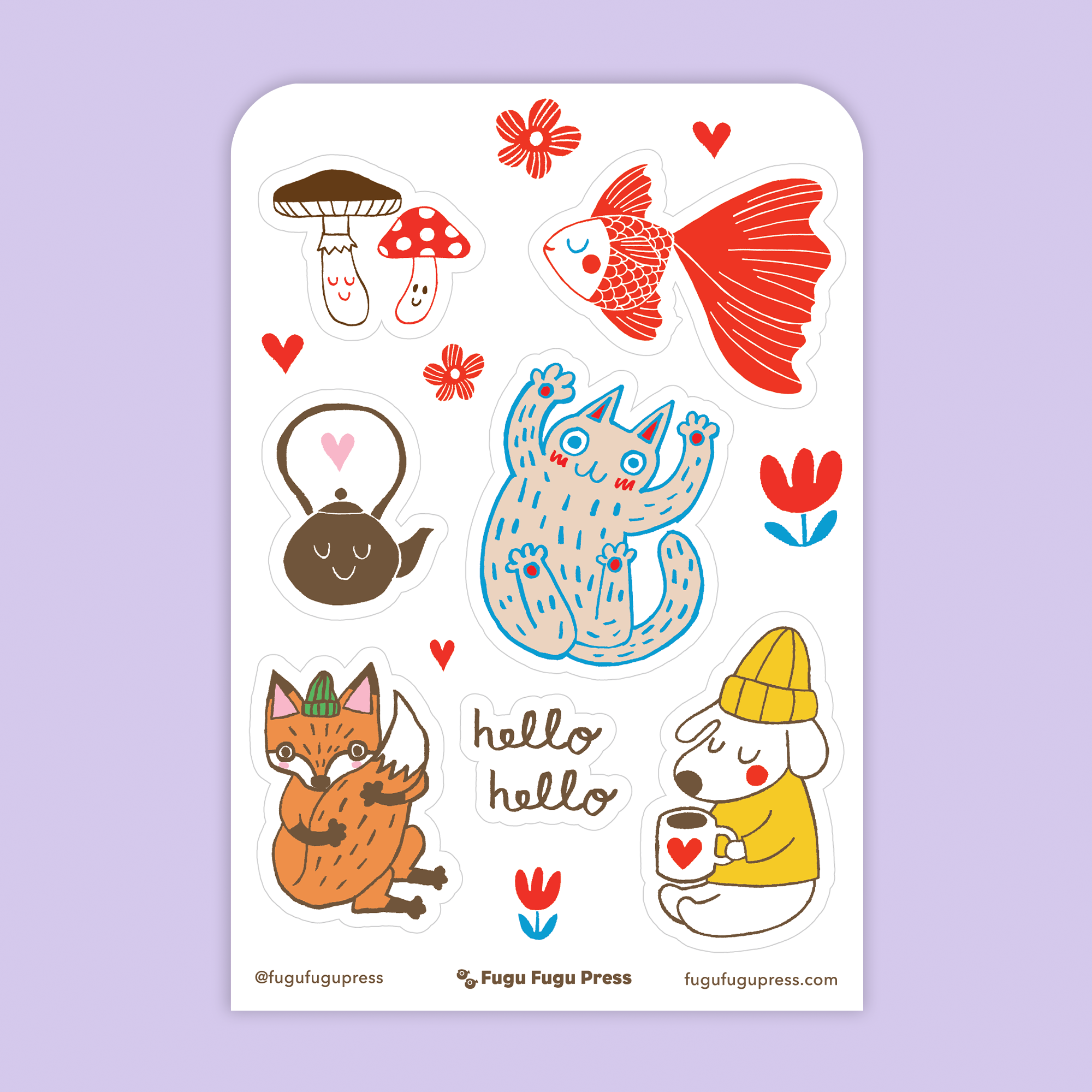 Card & Sticker Sheet Set - Cat Confetti Bday