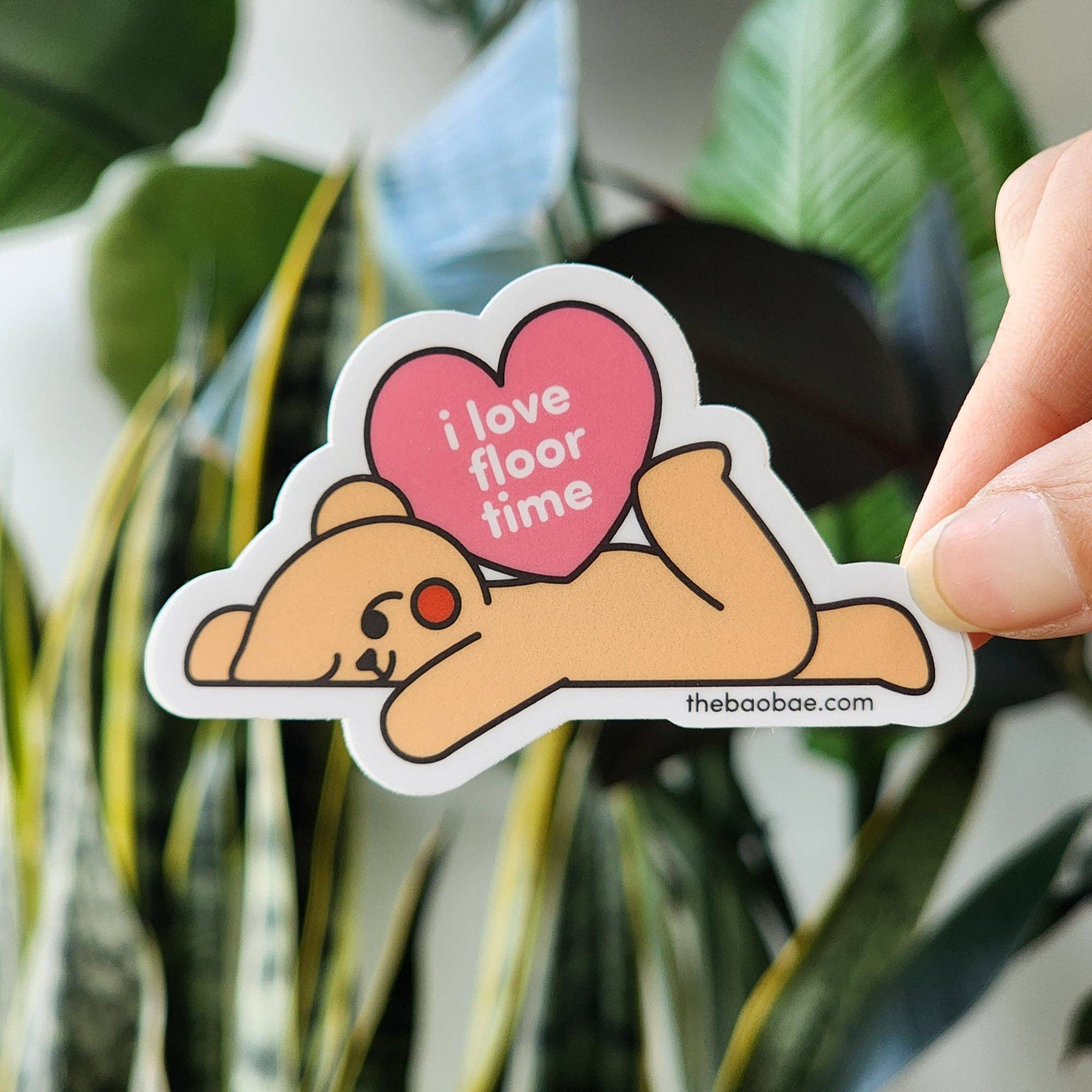 I Love Floor Time Bear Vinyl Sticker
